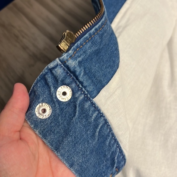 90’s LE’ ARSI MOTO BIKER AVIATOR JEAN VEST SMALL - Picture 12 of 14